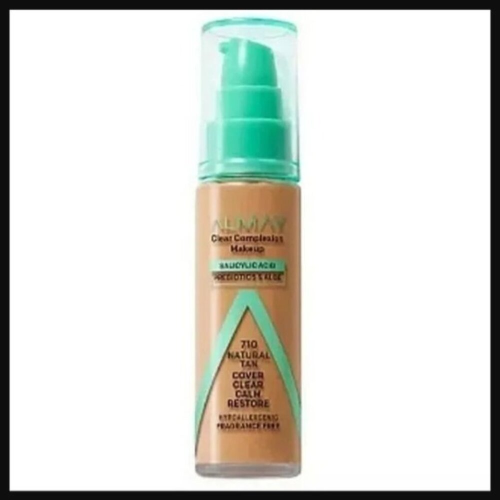 Almay Clear Complexion Acne Foundation Makeup Salicylic 710 Natural Tan NEW